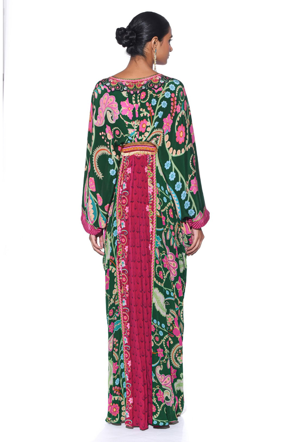 Emerald Royal Paisley Belt Kaftan-Kaftan-Siddhartha Bansal