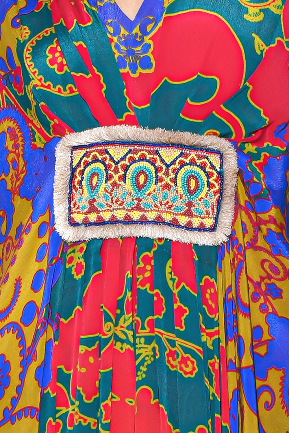 Emerald Royal Paisley Belt Kaftan-Kaftan-Siddhartha Bansal