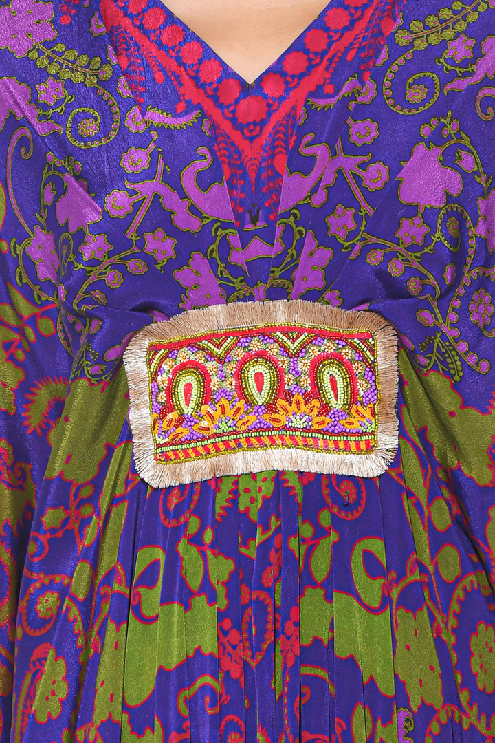 Purple Ombre Paisley Belt Kaftan-Kaftan-Siddhartha Bansal