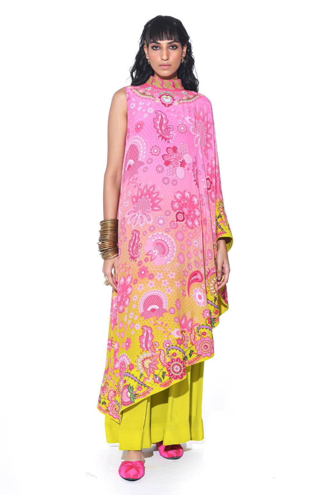 Peach Embroidered One Shoulder Dress And Jumpsuit-Siddhartha Bansal