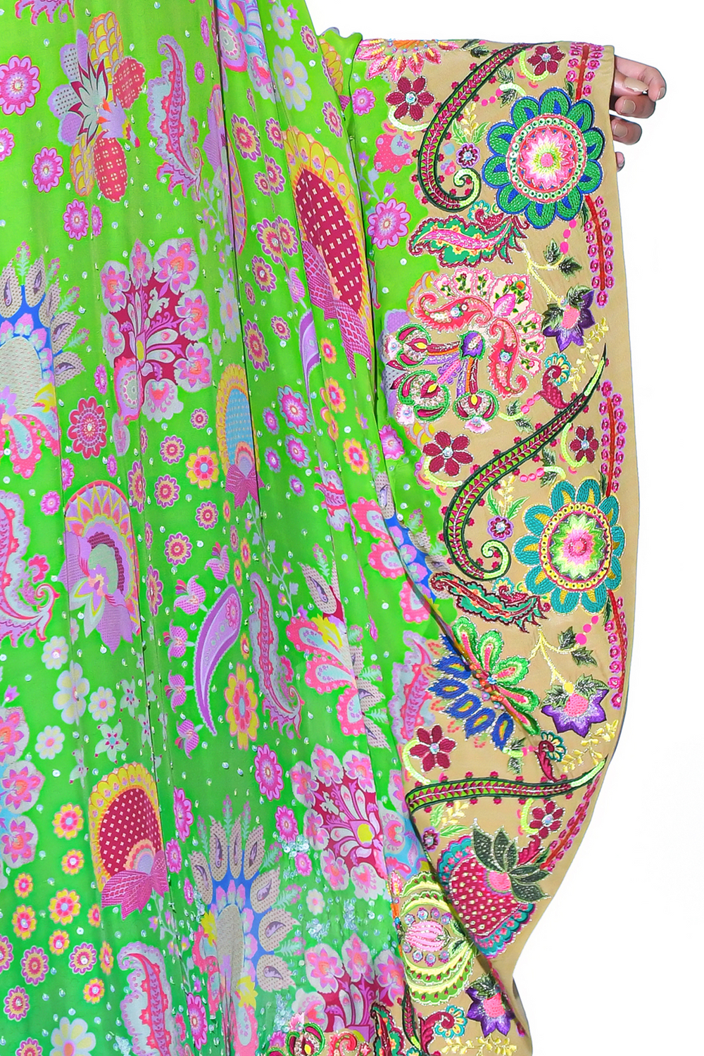 Neon Green Embroidered One Shoulder Dress And Jumpsuit-Siddhartha Bansal
