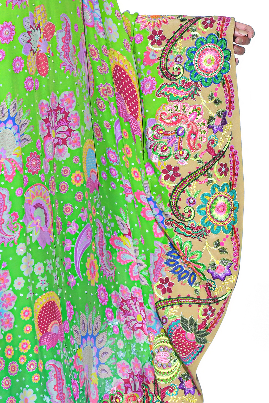 Neon Green Embroidered One Shoulder Dress And Jumpsuit-Siddhartha Bansal