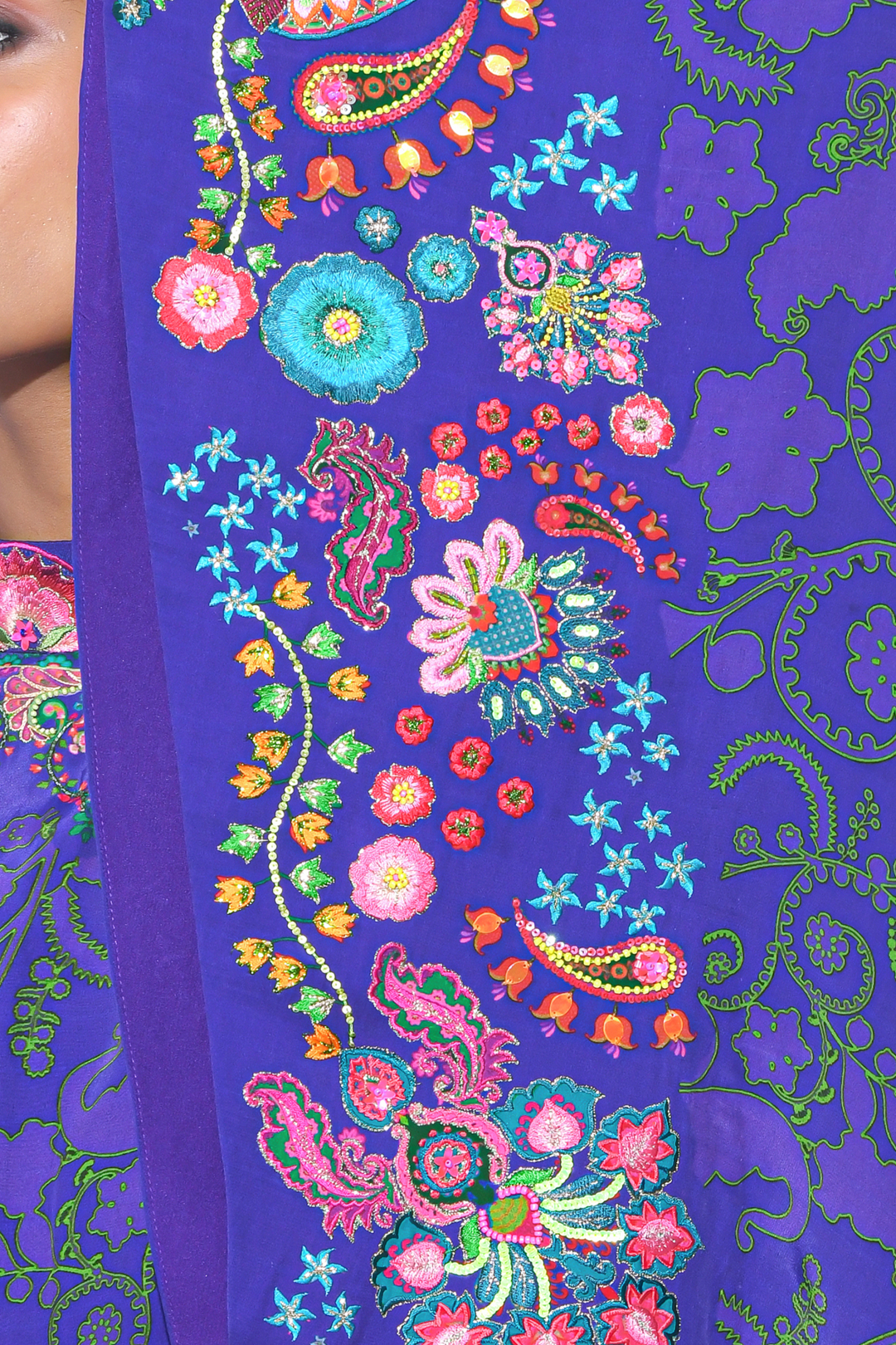 Royal Purple Embroidered One Shoulder Dress And Jumpsuit-Siddhartha Bansal