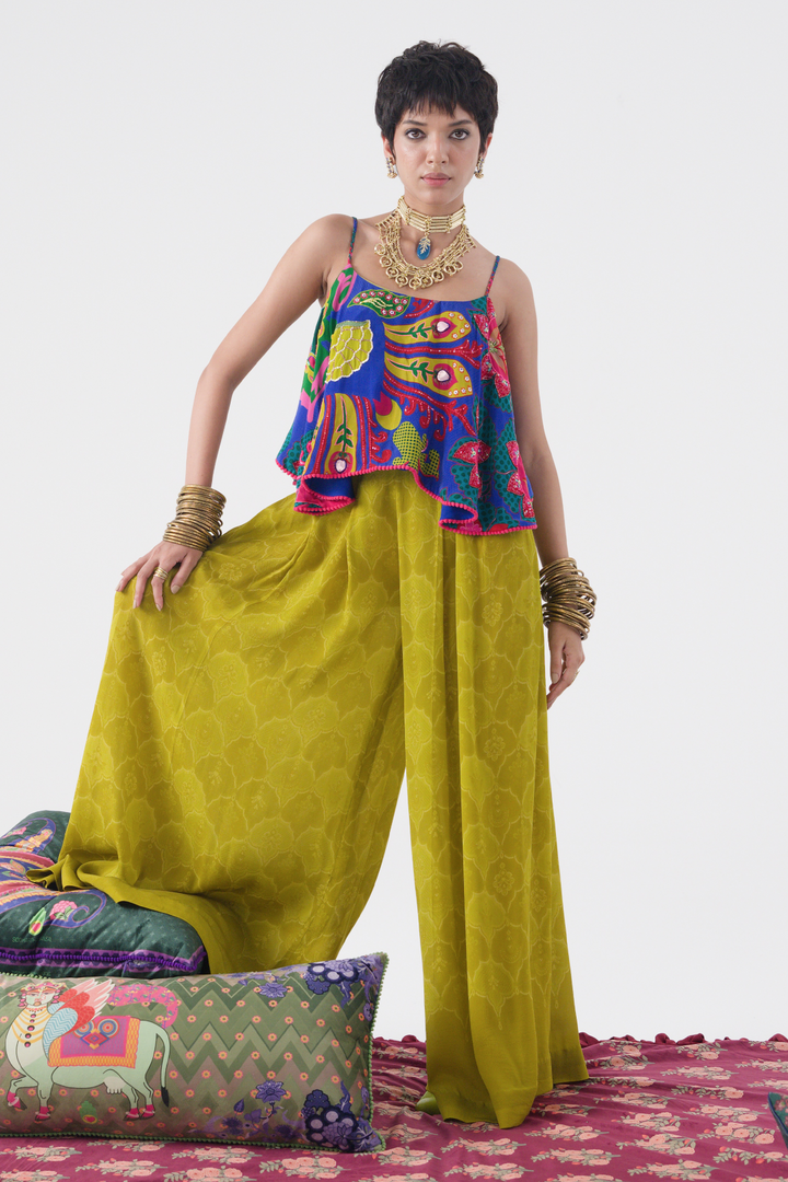 Electric Blue Embroidered Co-Ord Set-Co-ord Set-Siddhartha Bansal