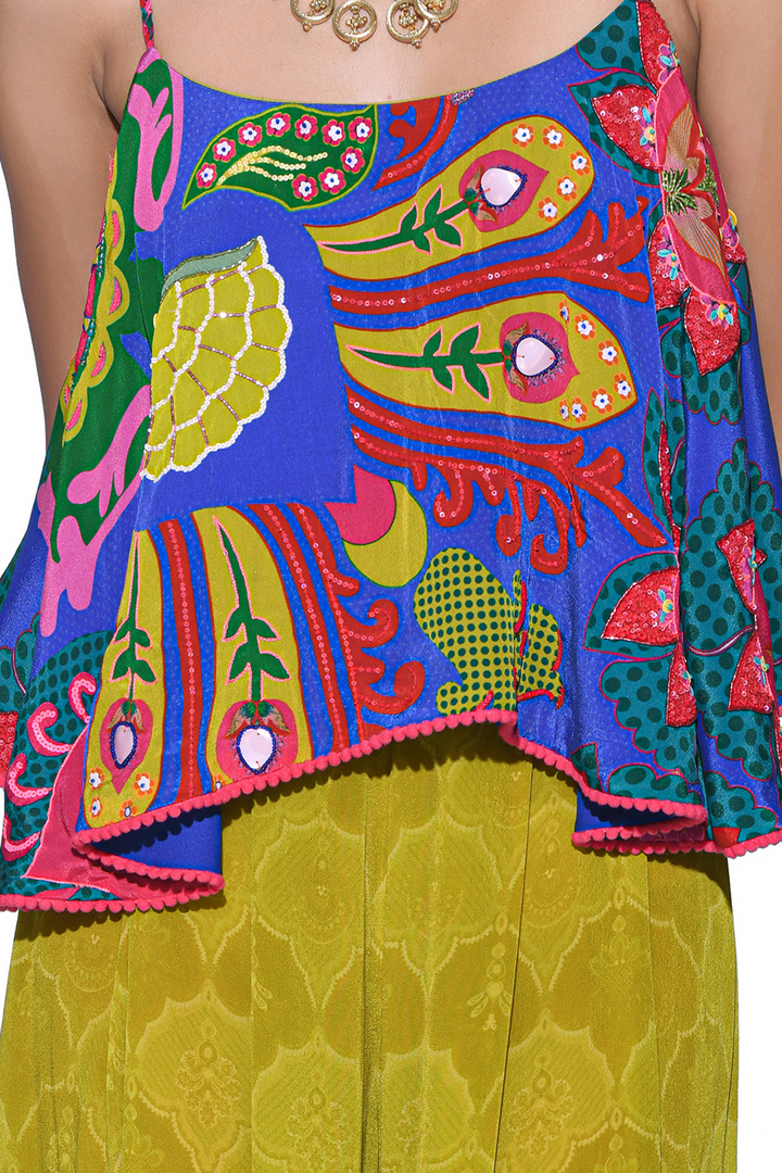 Electric Blue Embroidered Co-Ord Set-Co-ord Set-Siddhartha Bansal
