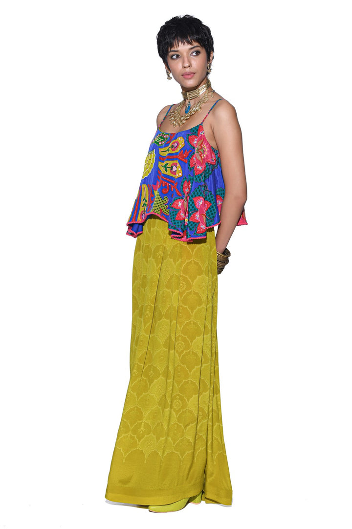 Electric Blue Embroidered Co-Ord Set-Co-ord Set-Siddhartha Bansal