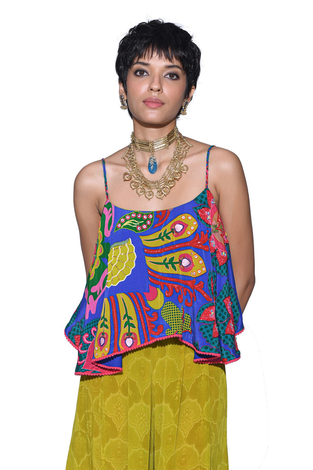 Electric Blue Embroidered Co-Ord Set-Co-ord Set-Siddhartha Bansal