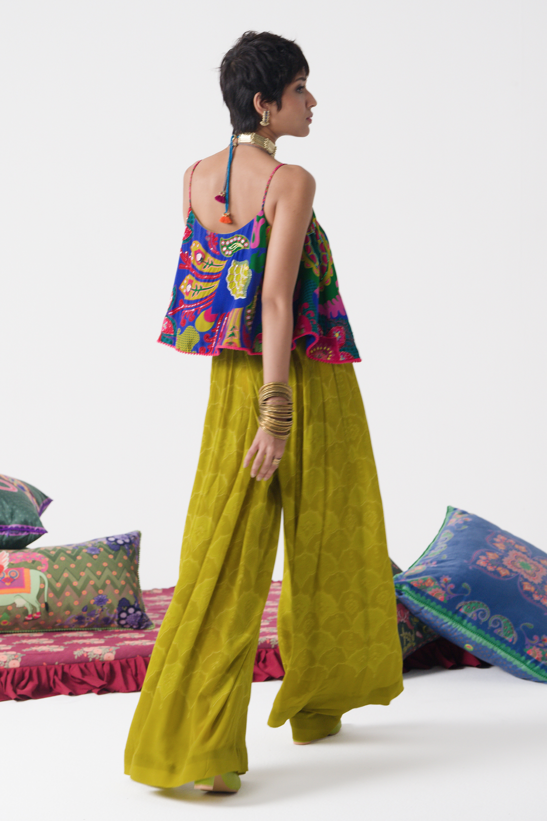 Electric Blue Embroidered Co-Ord Set-Co-ord Set-Siddhartha Bansal