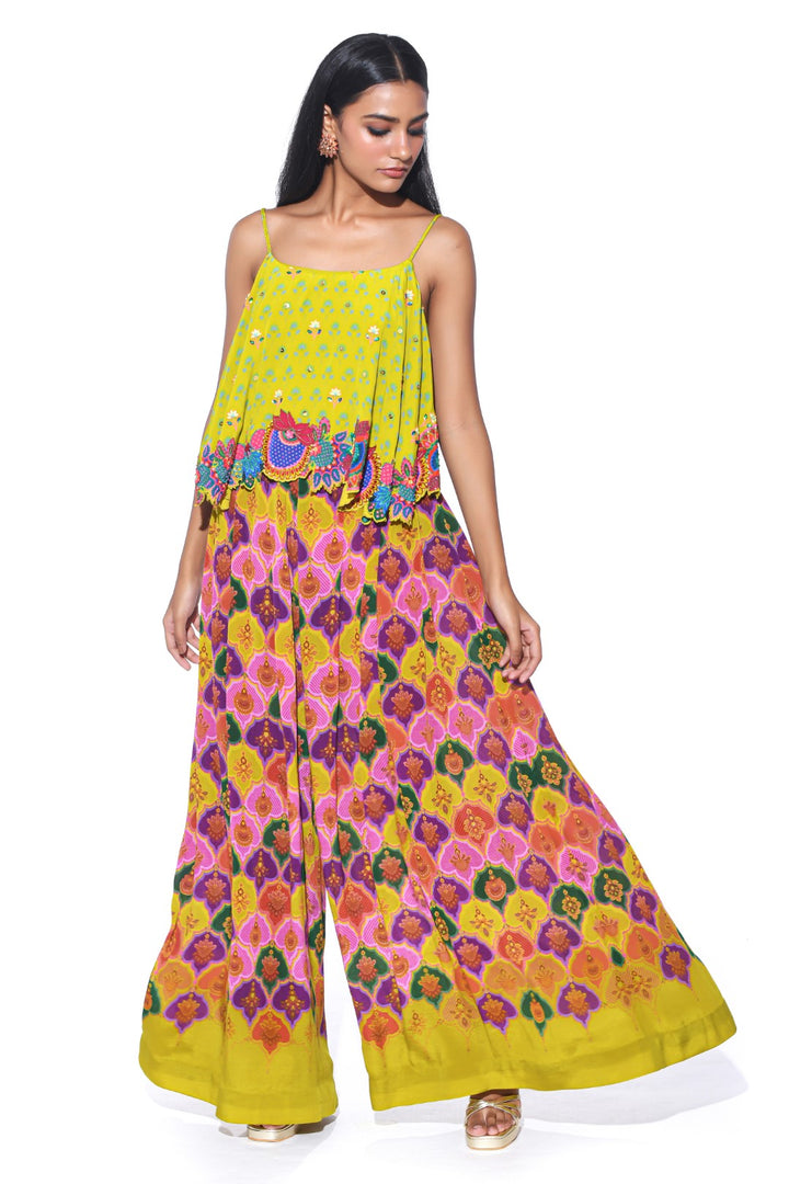 Lime Yellow Embroidered Co-Ord Set-Co-ord Set-Siddhartha Bansal