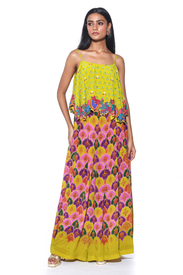 Lime Yellow Embroidered Co-Ord Set-Co-ord Set-Siddhartha Bansal