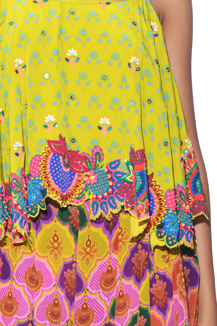 Lime Yellow Embroidered Co-Ord Set-Co-ord Set-Siddhartha Bansal