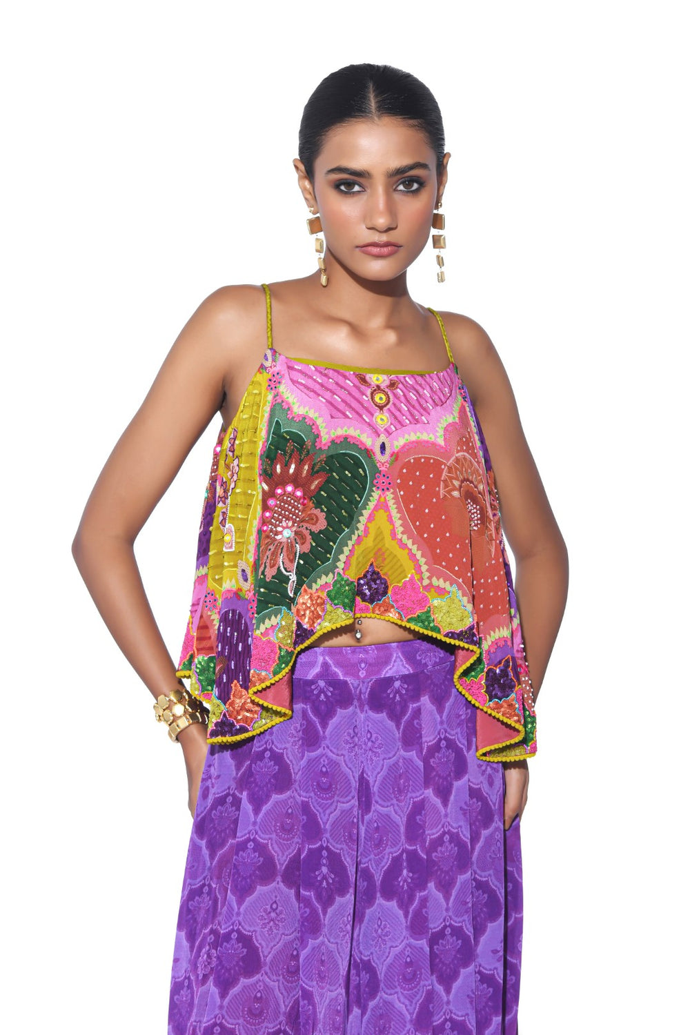 Multi Color Embroidered Co-Ord Set-Co-ord Set-Siddhartha Bansal
