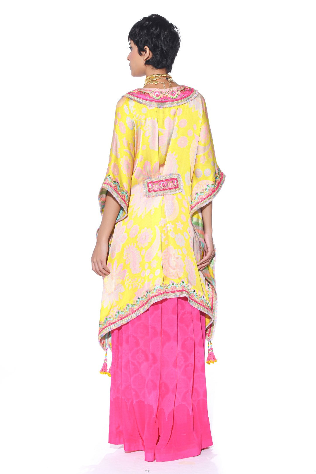 Bright Yellow Kaftan Top Set-Kaftan-Siddhartha Bansal