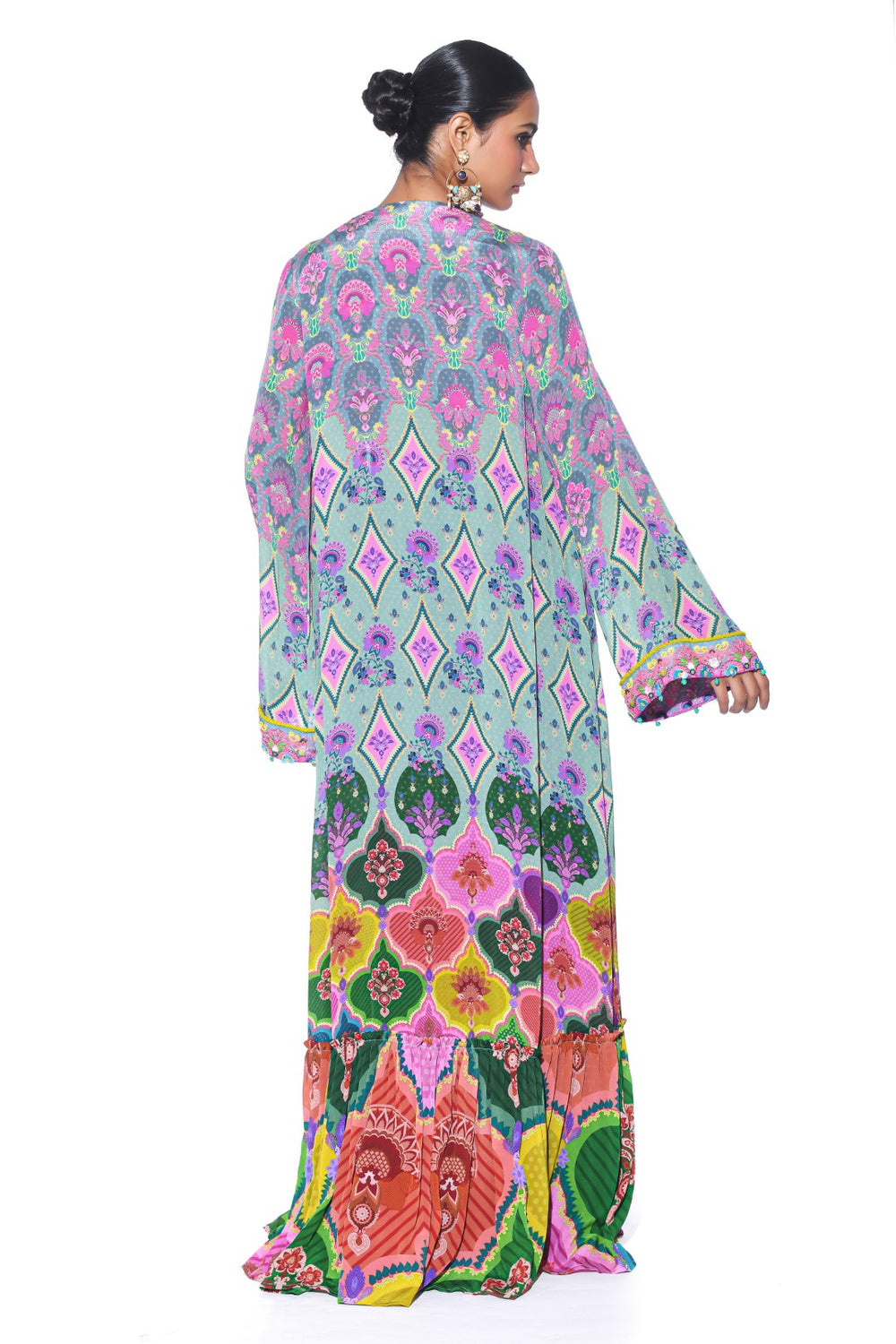 Grey Self Paisley Embroidred Shrug, Sharara Set-Siddhartha Bansal
