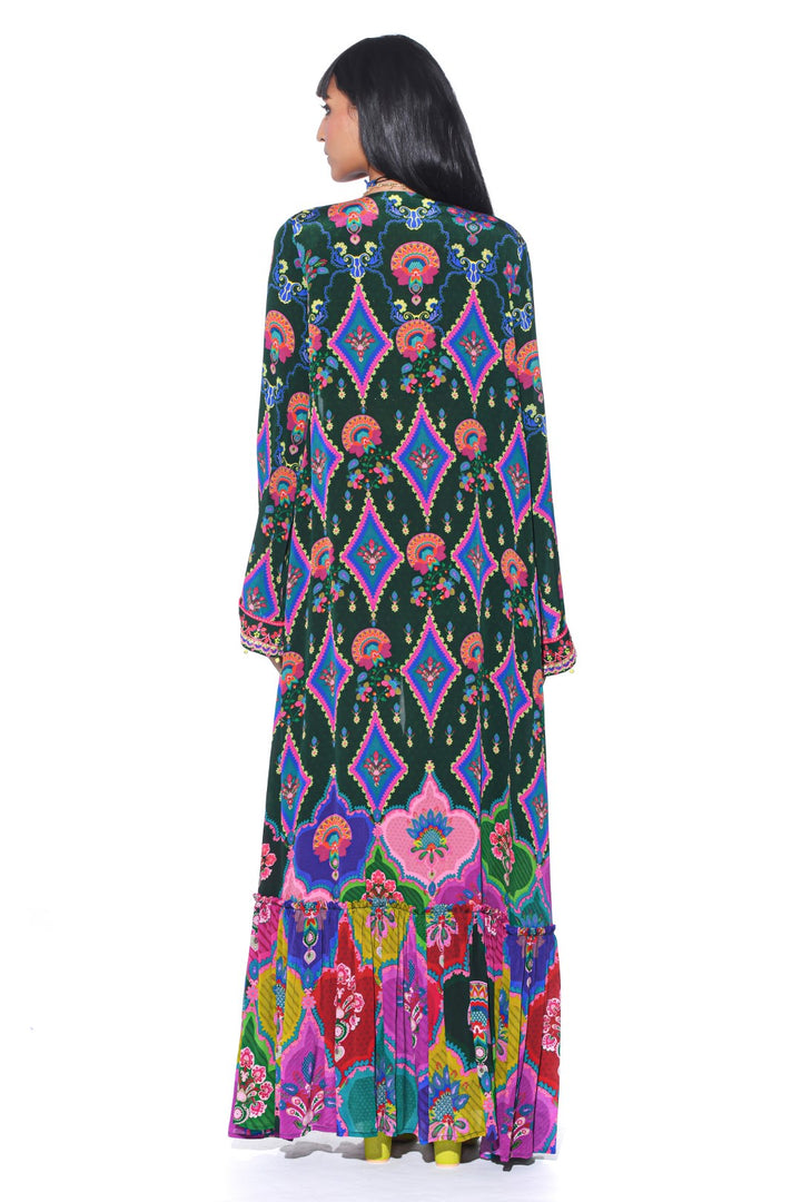 Bottle Green Embroidred Shrug, Sharara Set-Siddhartha Bansal