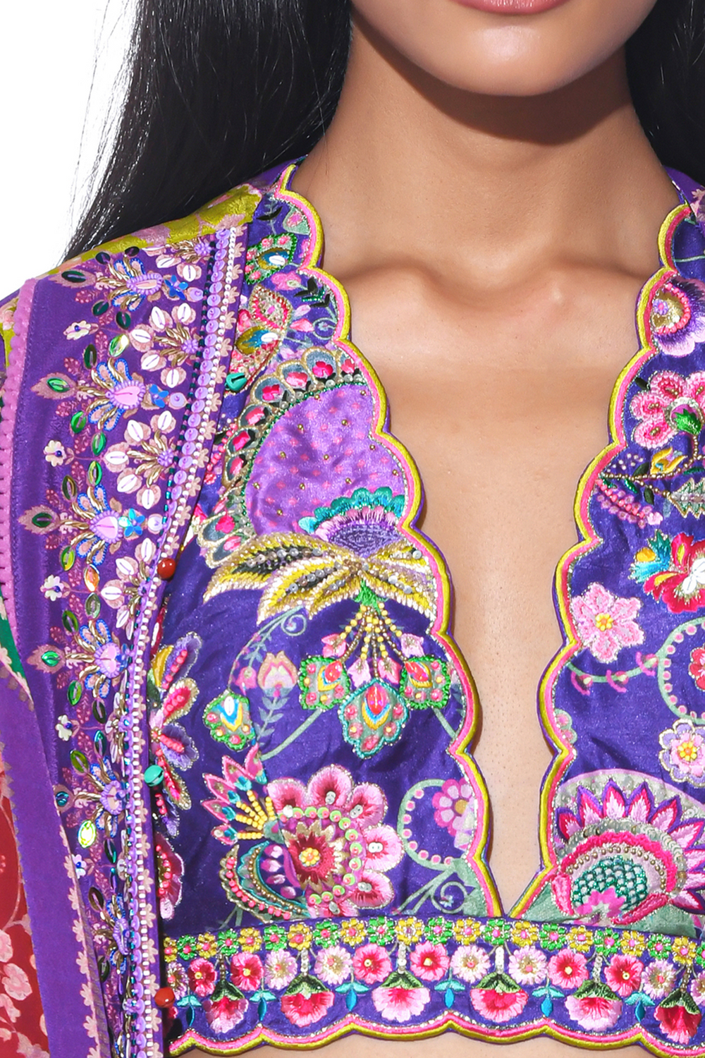 Violet Embroidred Shrug, Sharara Set-Siddhartha Bansal