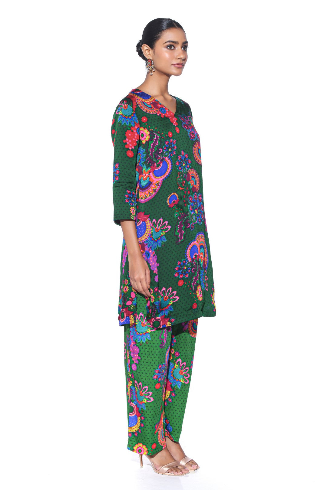 Bottle Green Kurta Co-Ord Set-Kurta Set, Co-ord Set-Siddhartha Bansal