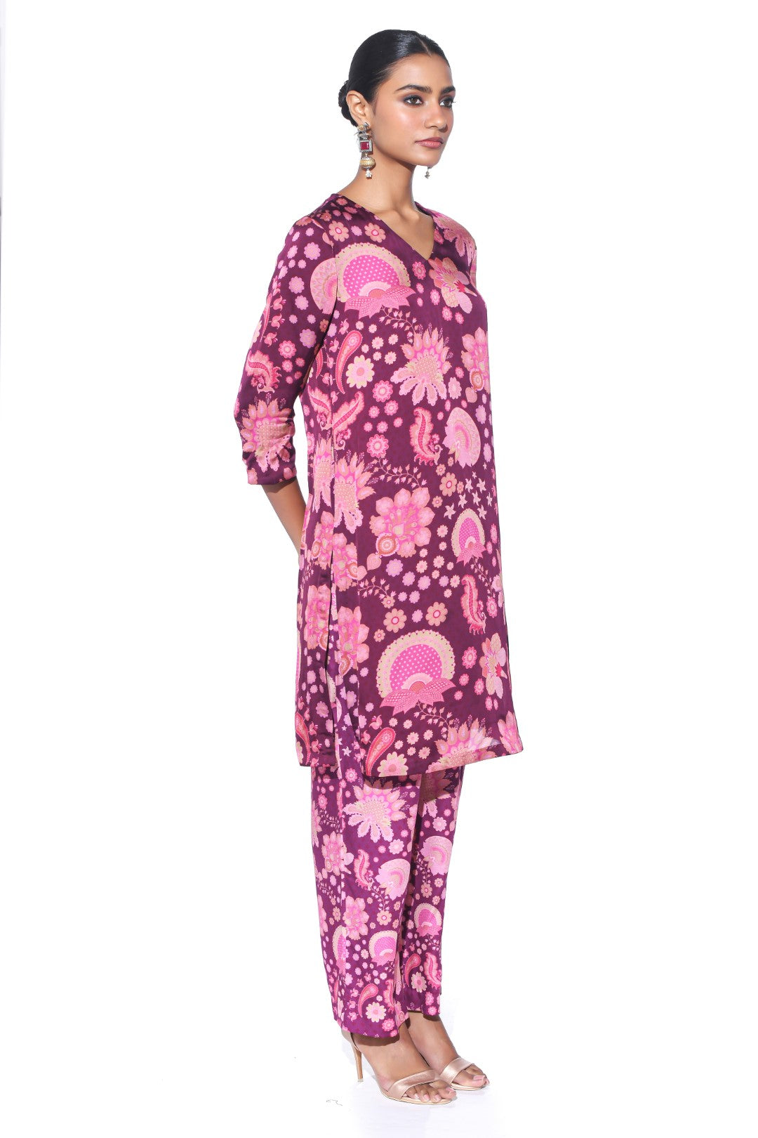 Crimson Kurta Co-Ord Set-Kurta Set, Co-ord Set-Siddhartha Bansal