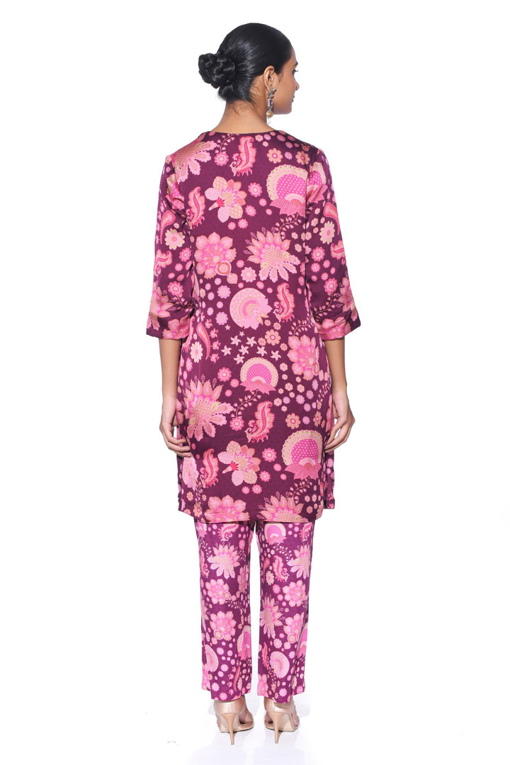 Crimson Kurta Co-Ord Set-Kurta Set, Co-ord Set-Siddhartha Bansal
