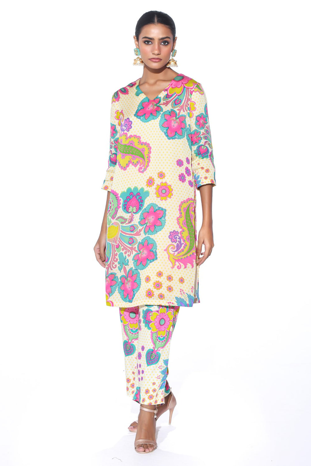 Blush Cream Kurta Co-Ord Set-Kurta Set, Co-ord Set-Siddhartha Bansal