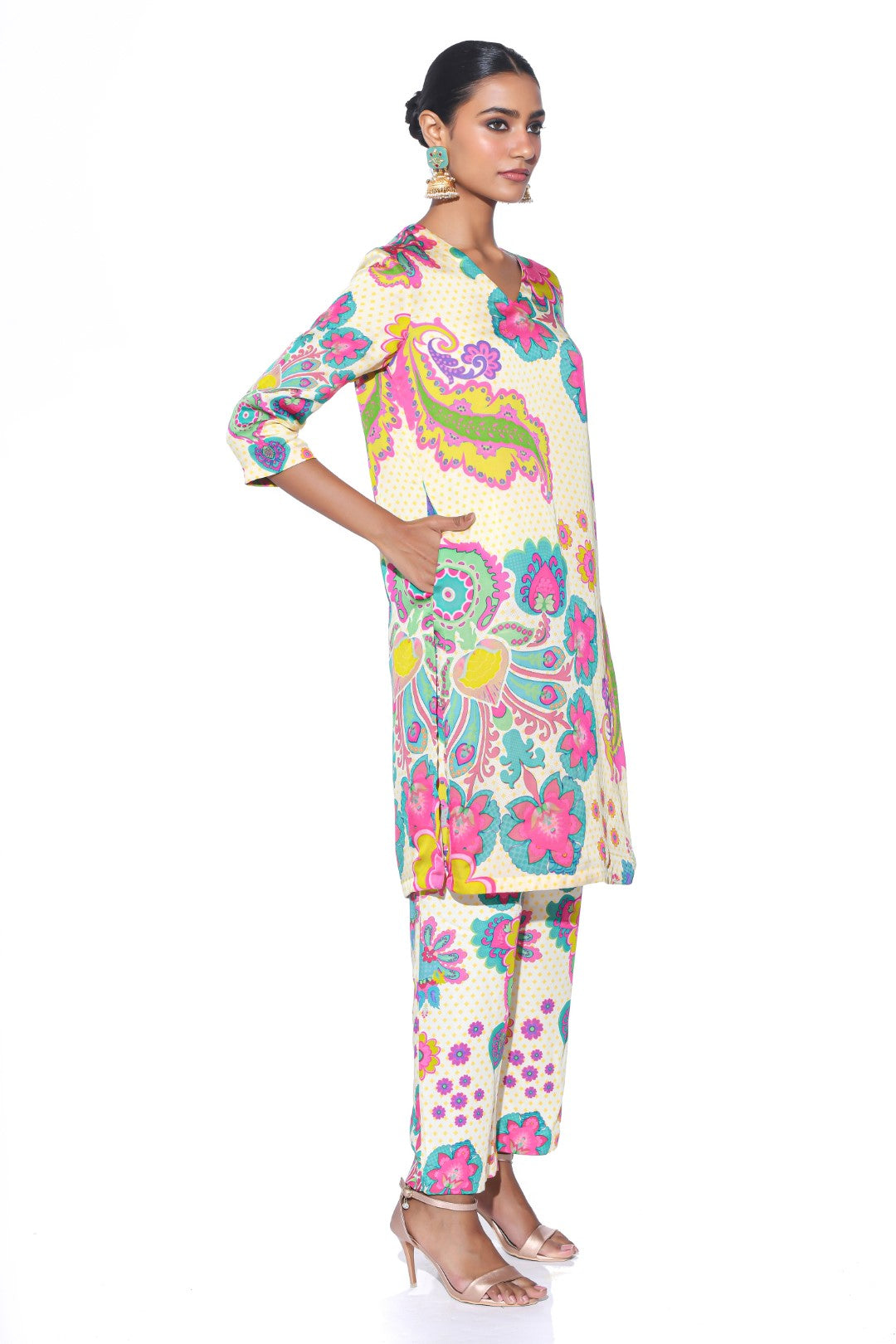 Blush Cream Kurta Co-Ord Set-Kurta Set, Co-ord Set-Siddhartha Bansal