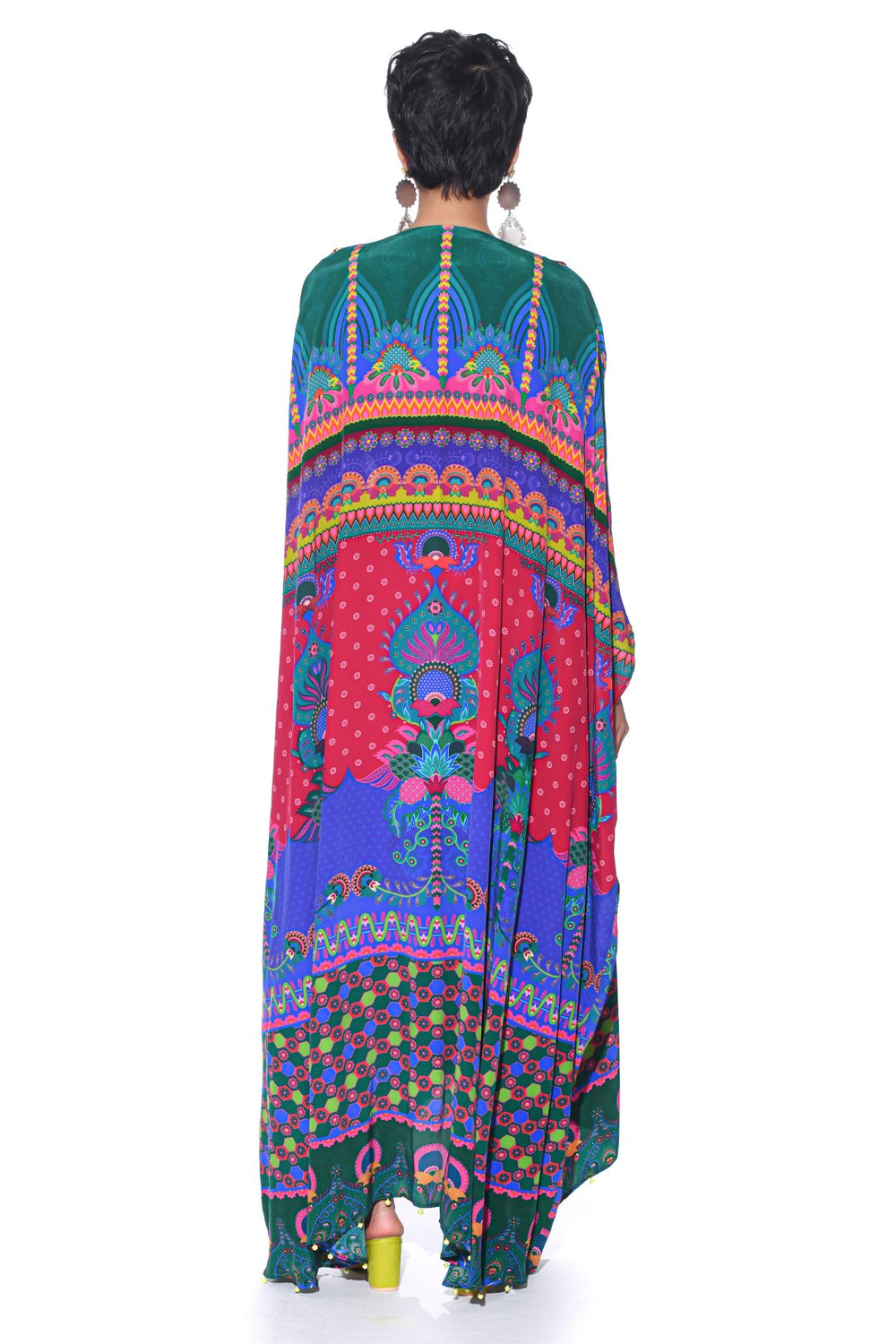 Multi Pattern Oversized Embroidred Shrug Set-Siddhartha Bansal