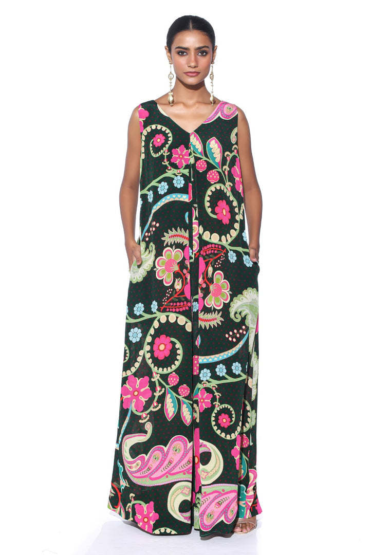 Emerald Royal Paisley Jumpsuit.-Jumpsuit-Siddhartha Bansal