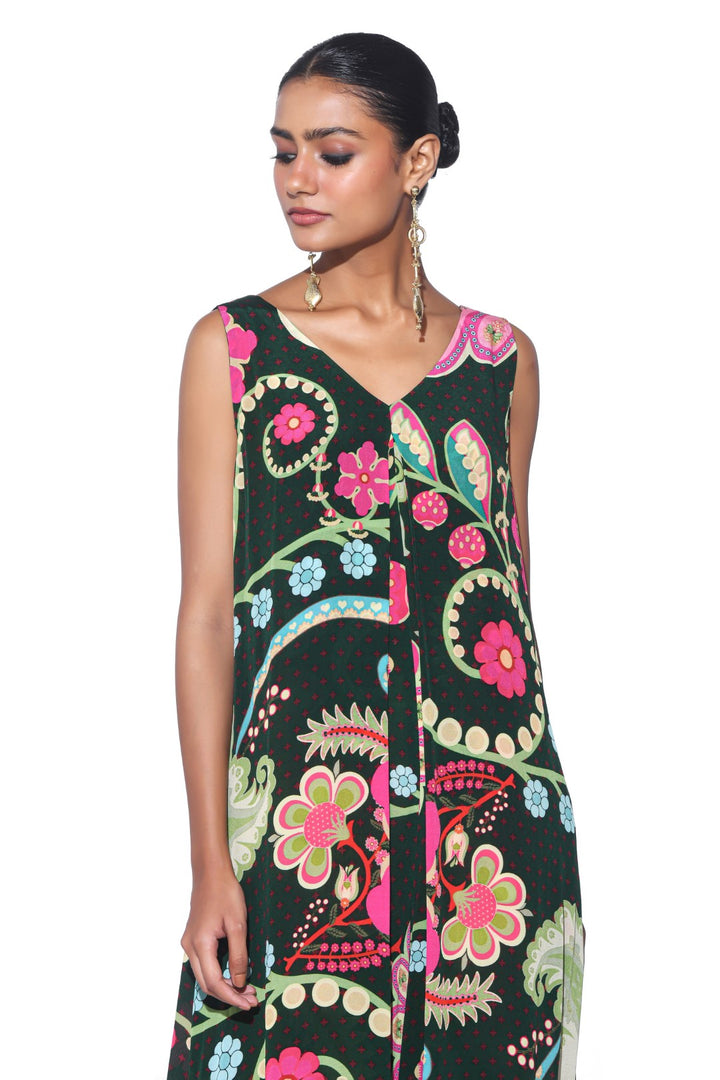Emerald Royal Paisley Jumpsuit.-Jumpsuit-Siddhartha Bansal