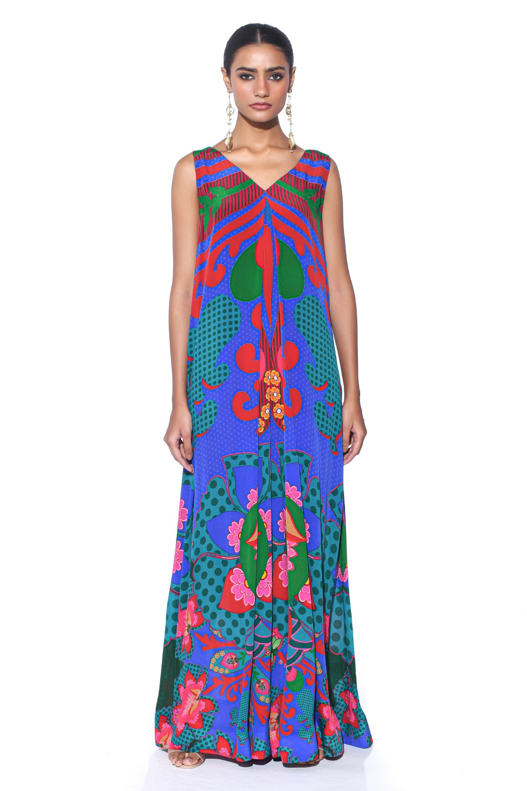 Electric Blue Royal Paisley Jumpsuit.-Jumpsuit-Siddhartha Bansal