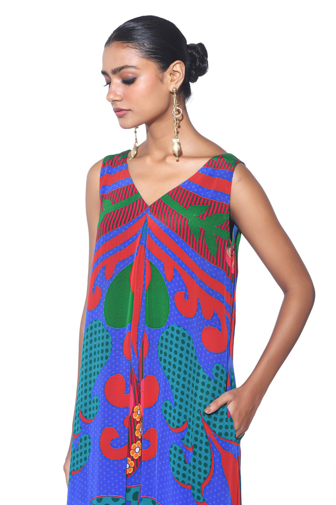 Electric Blue Royal Paisley Jumpsuit.-Jumpsuit-Siddhartha Bansal