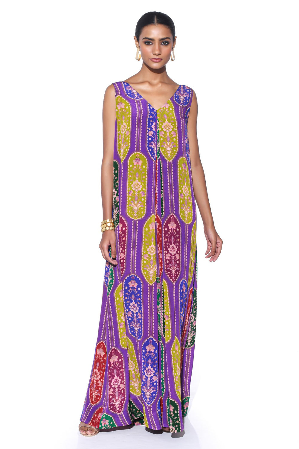 Violet Royal Paisley Jumpsuit.-Jumpsuit-Siddhartha Bansal
