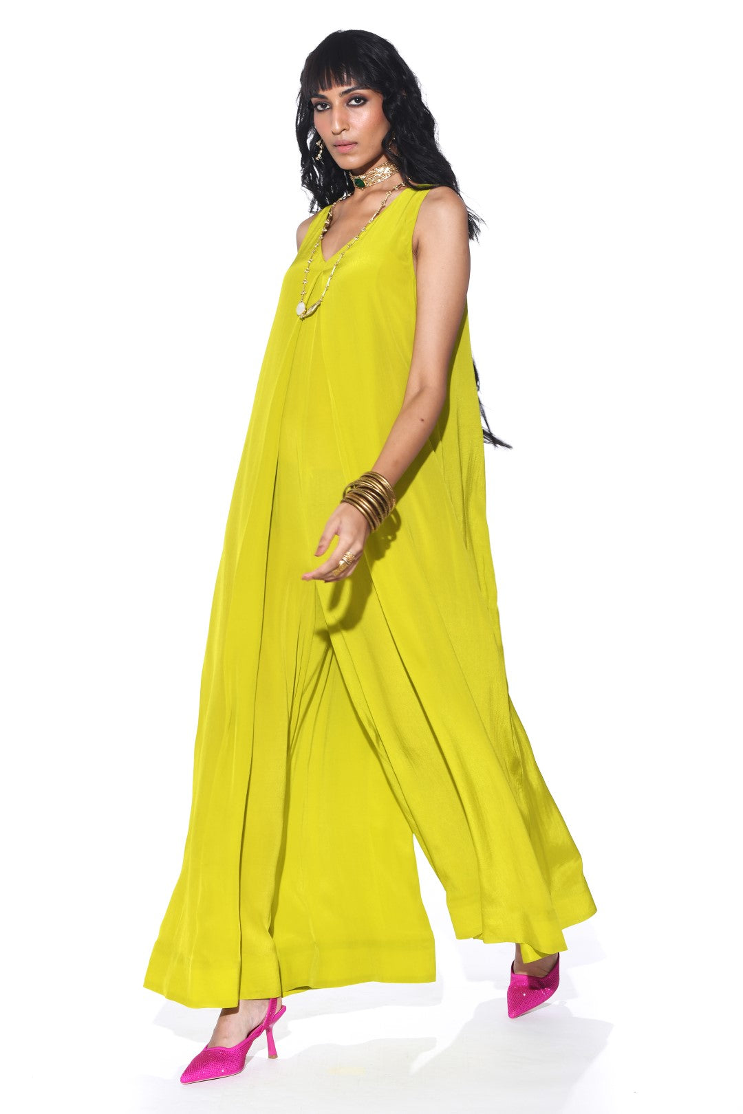 Lime Green Jumpsuit-Jumpsuit-Siddhartha Bansal