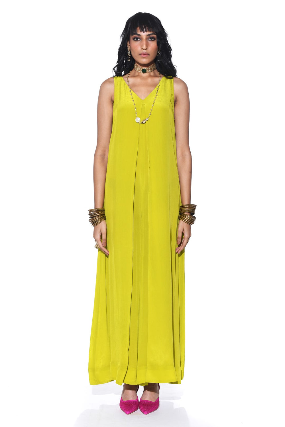 Lime Green Jumpsuit-Jumpsuit-Siddhartha Bansal