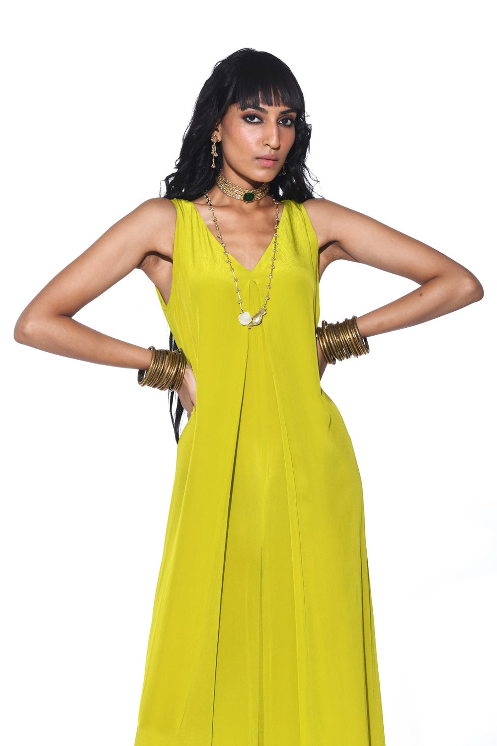 Lime Green Jumpsuit-Jumpsuit-Siddhartha Bansal