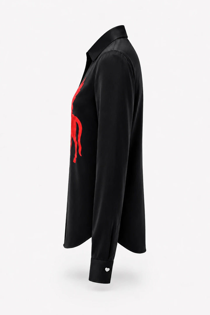Obsidian Kamdhenu Silk Shirt-Shirts-Siddhartha Bansal