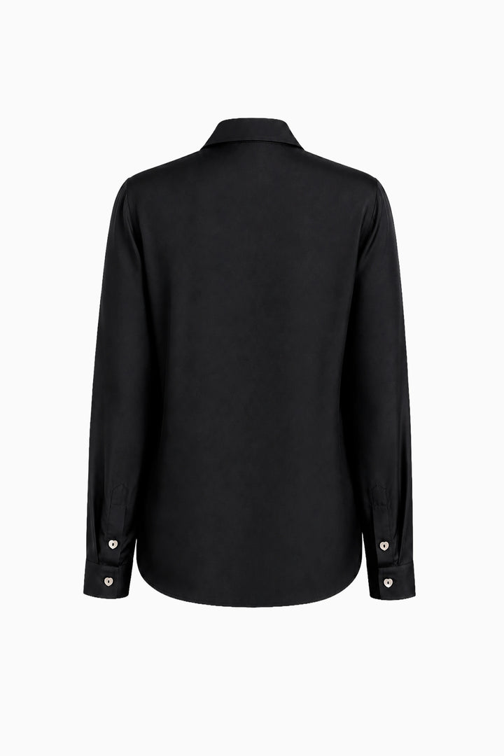 Obsidian Kamdhenu Silk Shirt-Shirts-Siddhartha Bansal