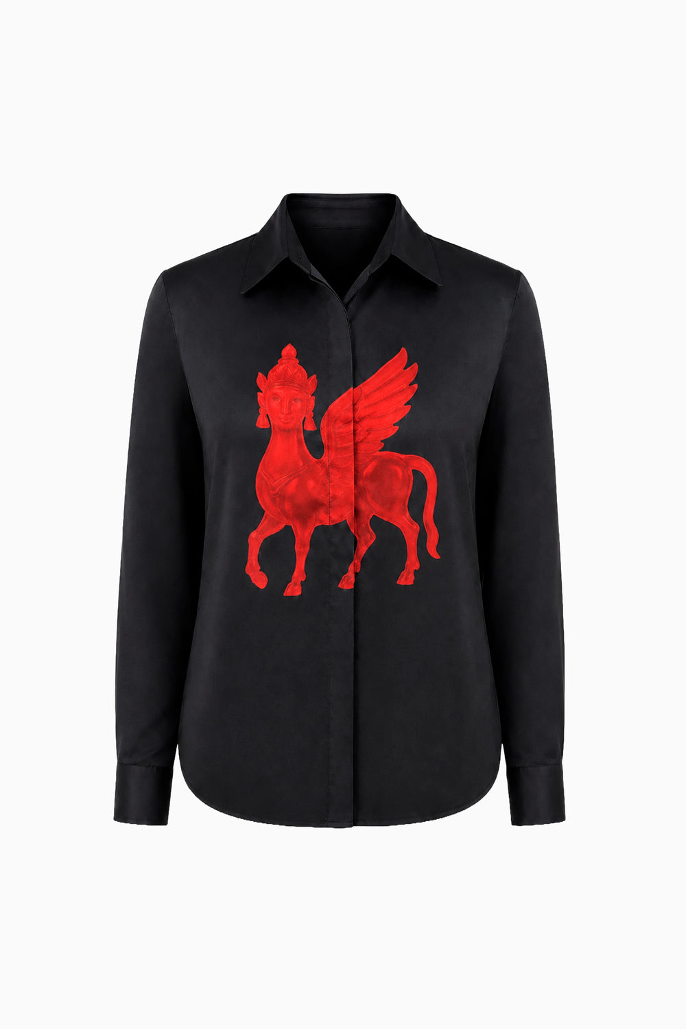 Obsidian Kamdhenu Silk Shirt-Shirts-Siddhartha Bansal