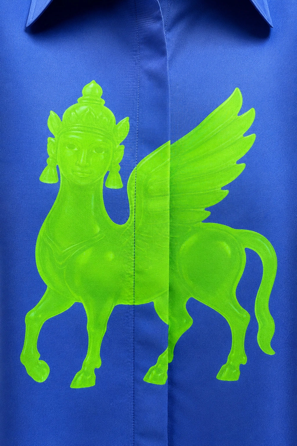 Sapphire Kamdhenu Silk Shirt-Shirts-Siddhartha Bansal