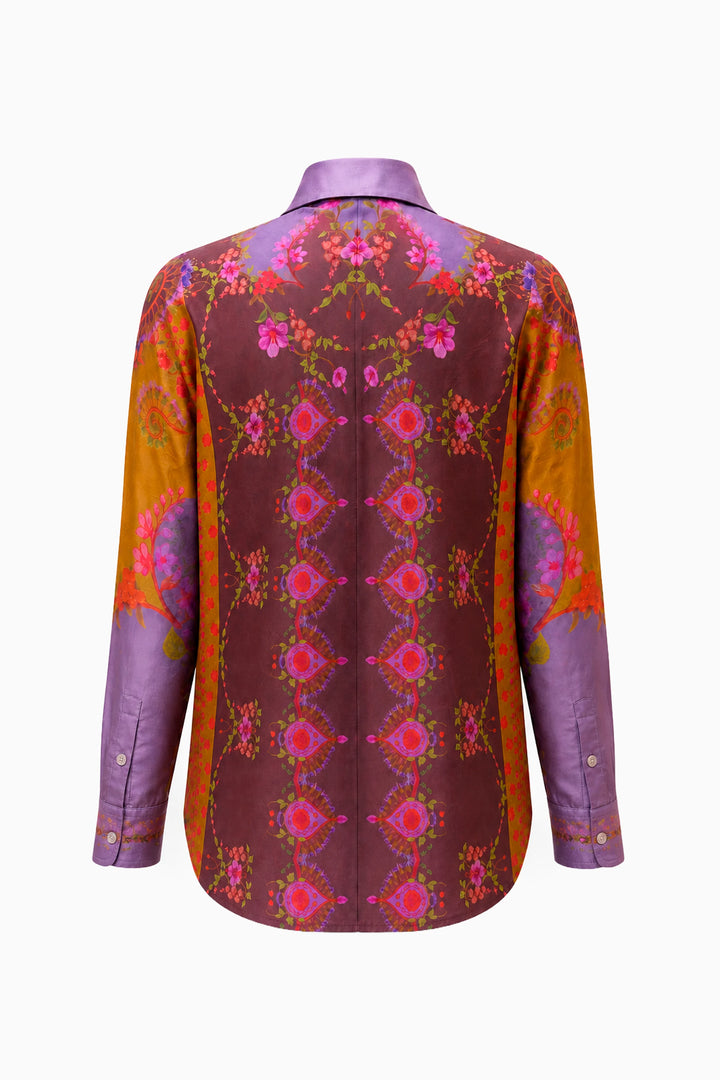 Amethyst Royal Crest Silk Shirt-Shirts-Siddhartha Bansal