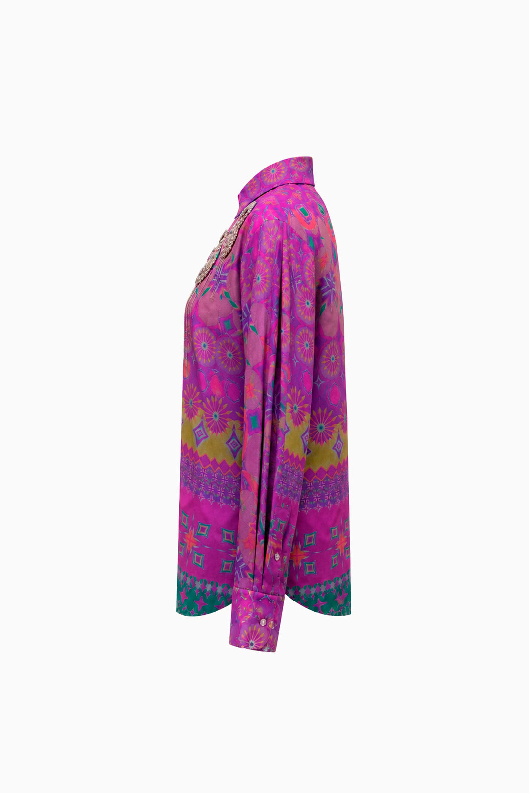 Imperial Purple Mosaic Silk Shirt