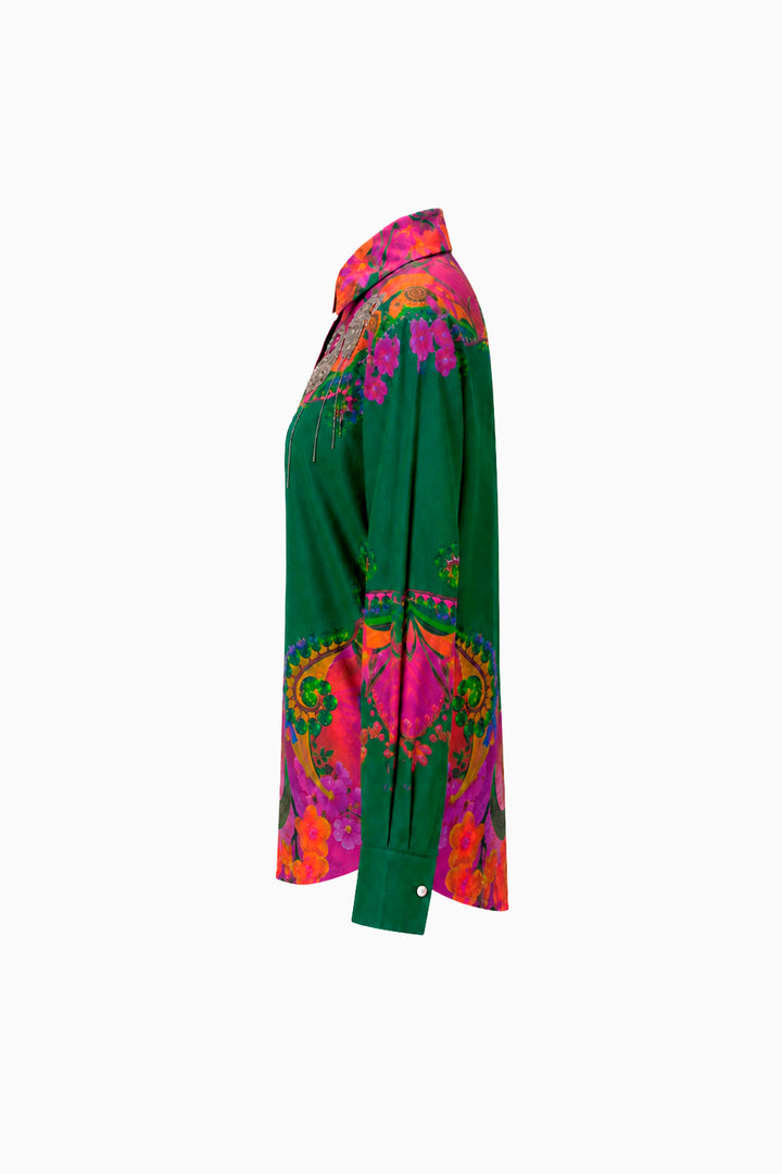 Emerald Baroque Eden Silk Shirt-Shirts-Siddhartha Bansal