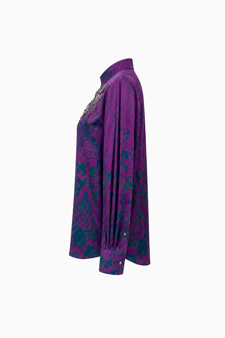 Deep Orchid Twilight Paisley Shirt-Shirts-Siddhartha Bansal