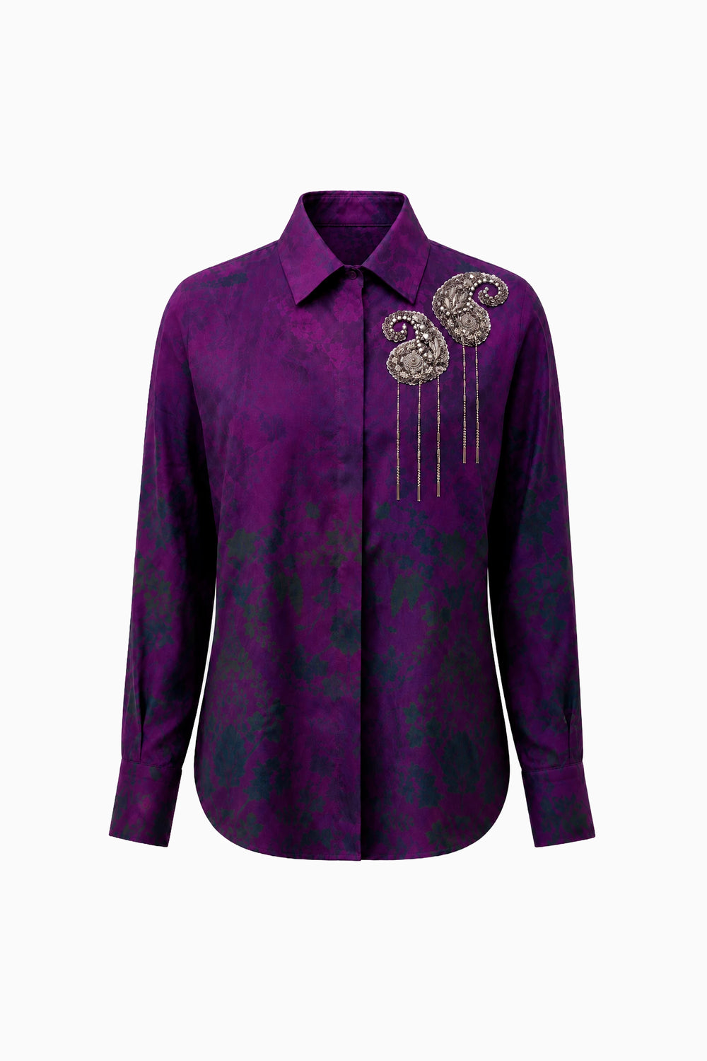 Deep Orchid Twilight Paisley Shirt-Shirts-Siddhartha Bansal