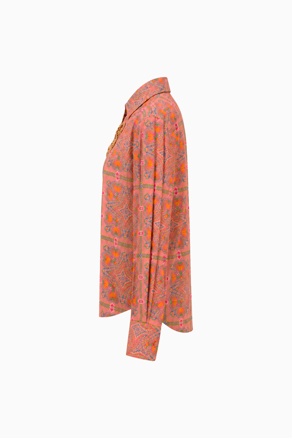 Coral Matrix Odyssey Silk Shirt-Shirts-Siddhartha Bansal