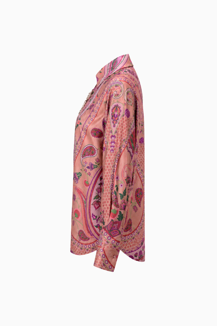 Muted Mauve Damask Silk Shirt-Shirts-Siddhartha Bansal
