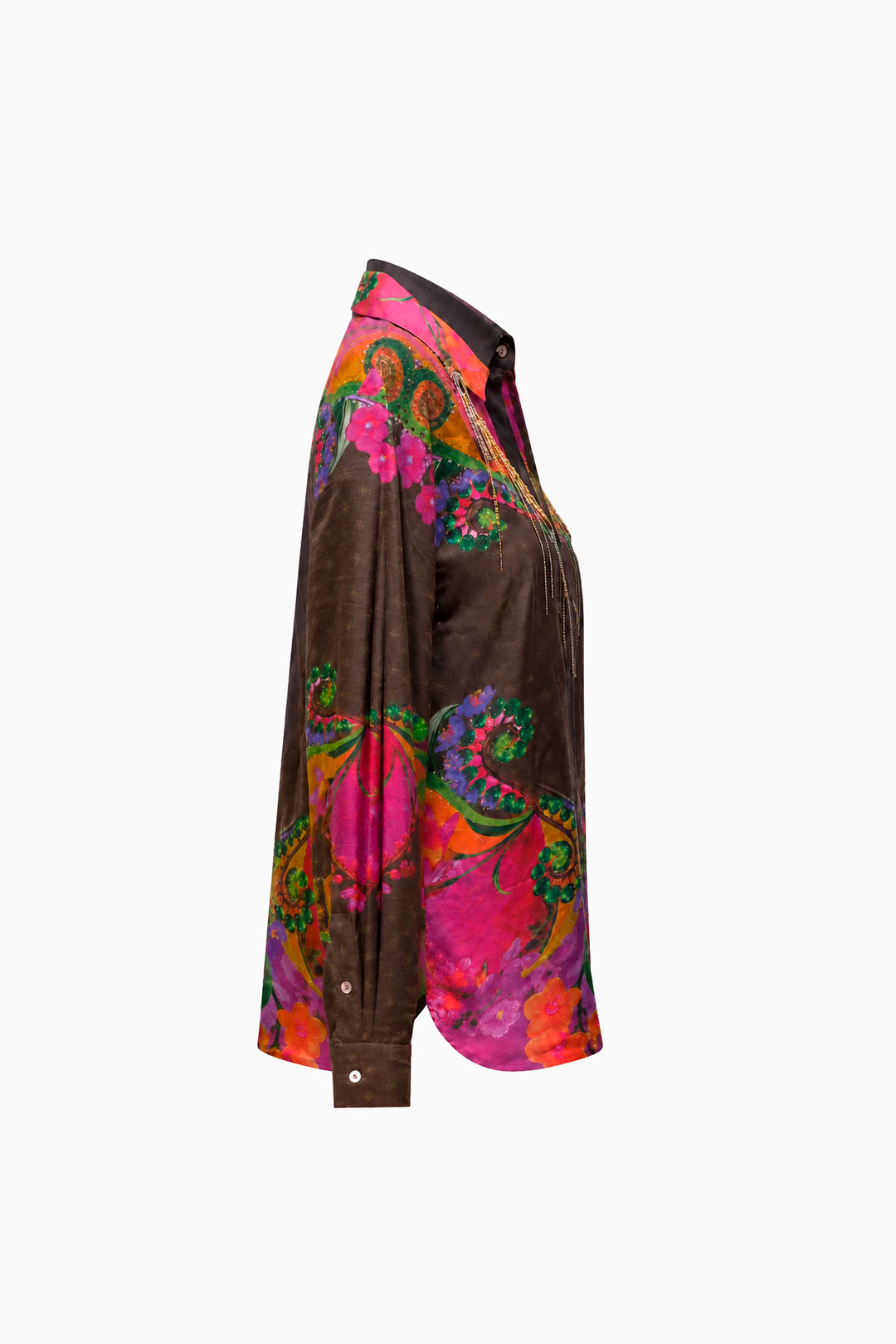 Charcoal Kaleidoscope Eden Silk Shirt-Shirts-Siddhartha Bansal