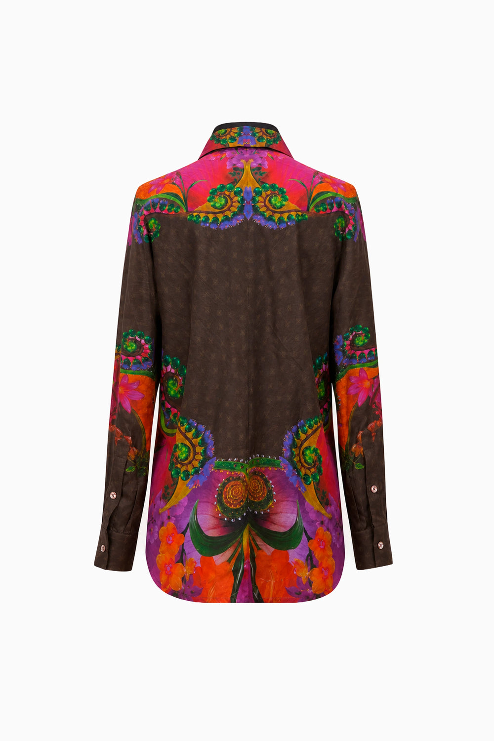 Charcoal Kaleidoscope Eden Silk Shirt-Shirts-Siddhartha Bansal