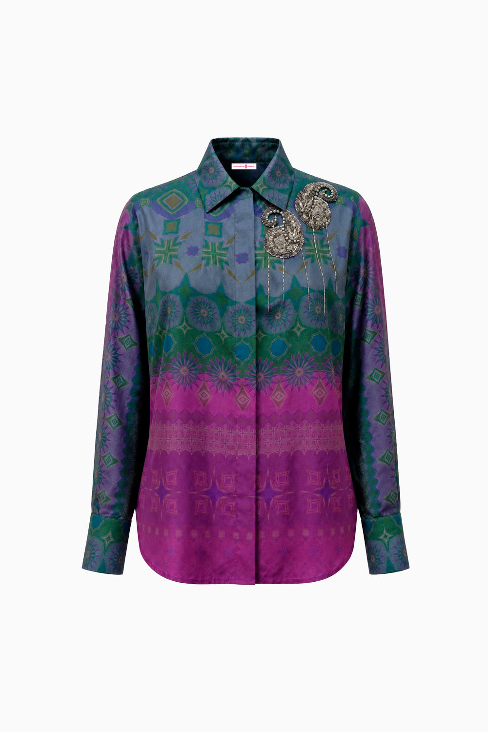 Amethyst Horizon Paisley Silk Shirt-Shirts-Siddhartha Bansal