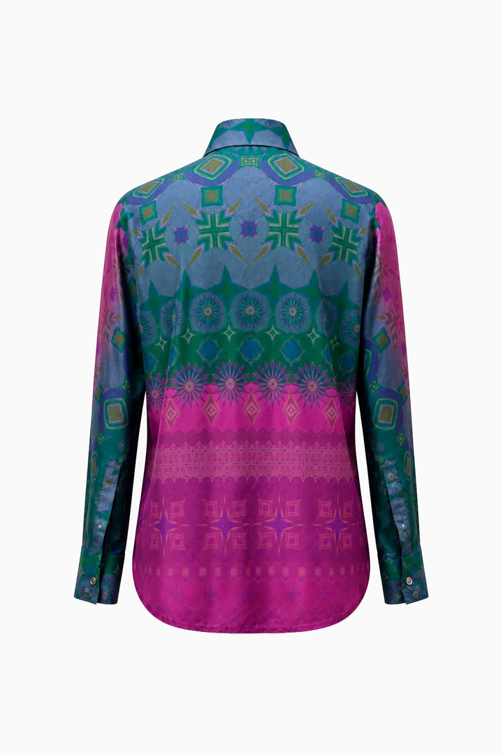 Amethyst Horizon Paisley Silk Shirt-Shirts-Siddhartha Bansal