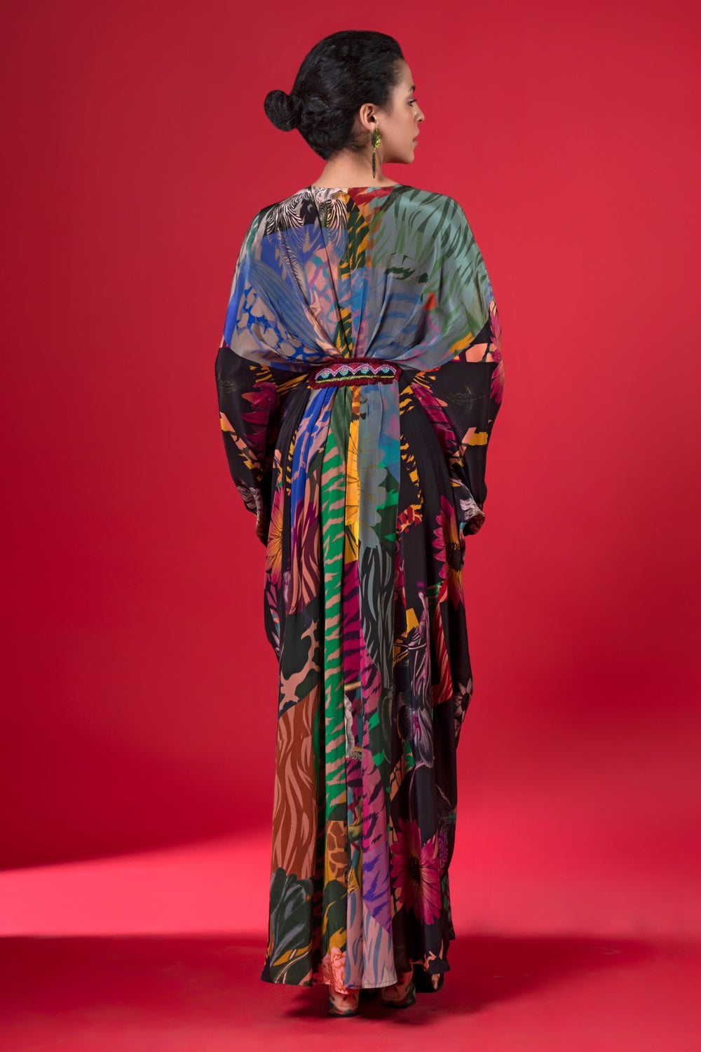 Juniper Print Embroiderd Kaftans-Siddhartha Bansal